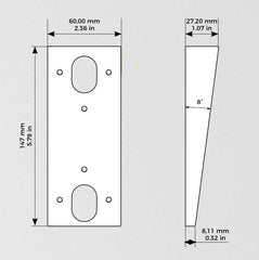 Doorbird A8001 Wall Mount Adaptor for D1101V - Wedge Vertical - dwelligence - Accessory