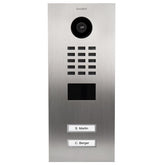 DoorBird D2102V Multi - Dwelling IP Intercom Video Door Station - 2 Call Buttons - Metal Finish - Flush backbox and Surface backbox sold separately - dwelligence - Video IP Intercom
