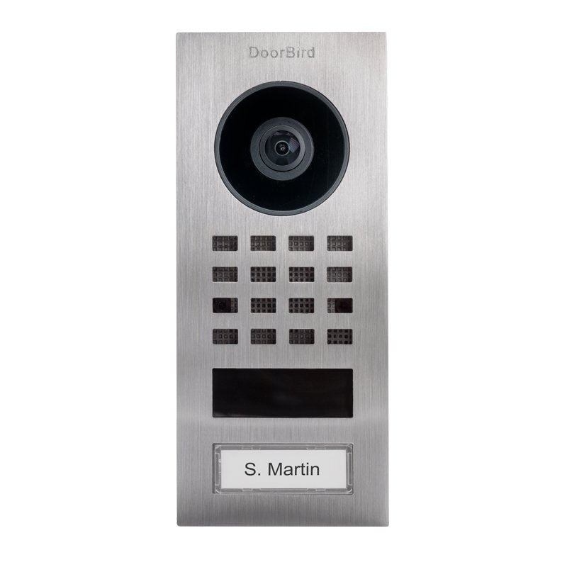 DoorBird D1101V IP Intercom Video Door Station, Surface Mount Stainless Steel Metallic Finish - dwelligence - Video IP Intercom