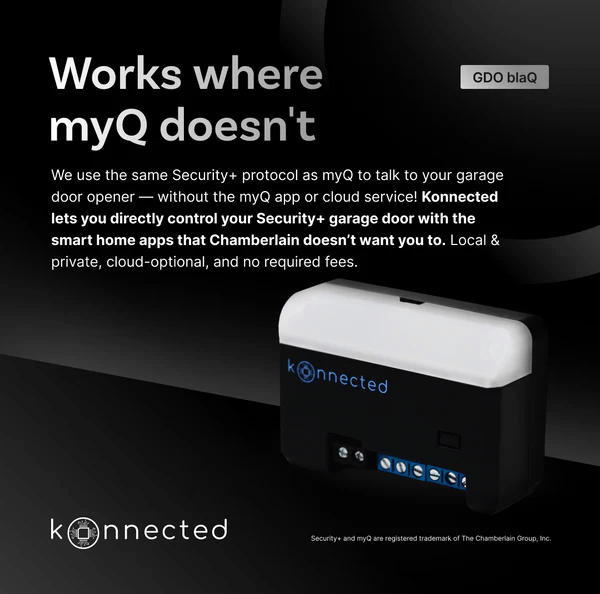Konnected Smart Garage Door Opener blaQ - dwelligence - Garage Door Opener