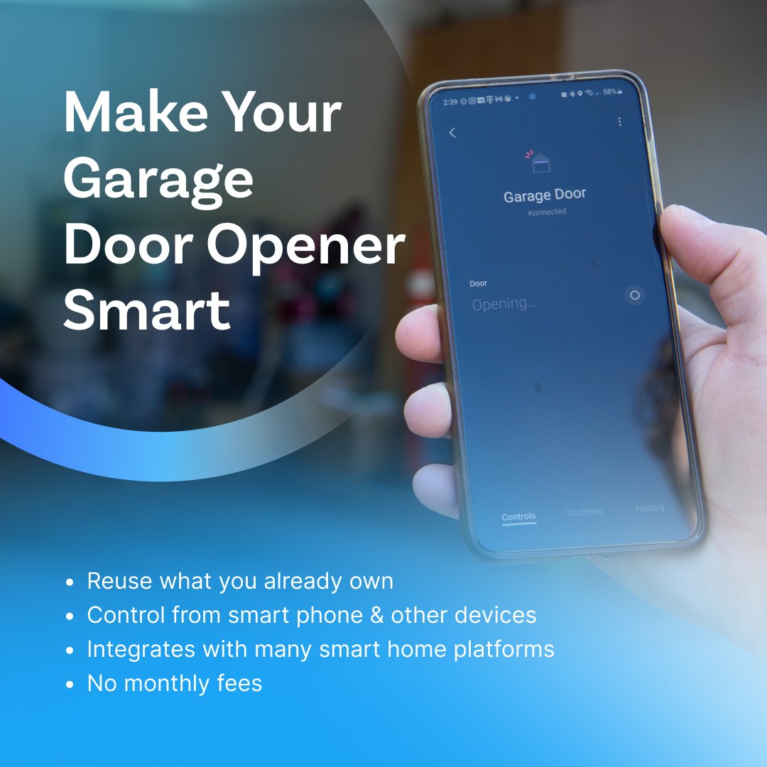 Konnected Smart Garage Door Opener White - dwelligence - Garage Door Opener